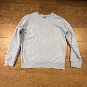Abercrombie & Fitch Women's Crewneck Embossed Logo Sweatshirt Sz S Blue/Gray